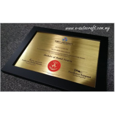 Customize Wooden Plaque<br>2D Etching Brass Polishing Hairline<br>Plaque/WOOD_01